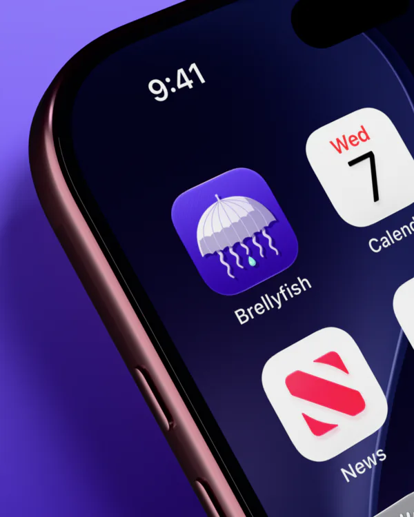 Brellyfish on an iPhone home screen