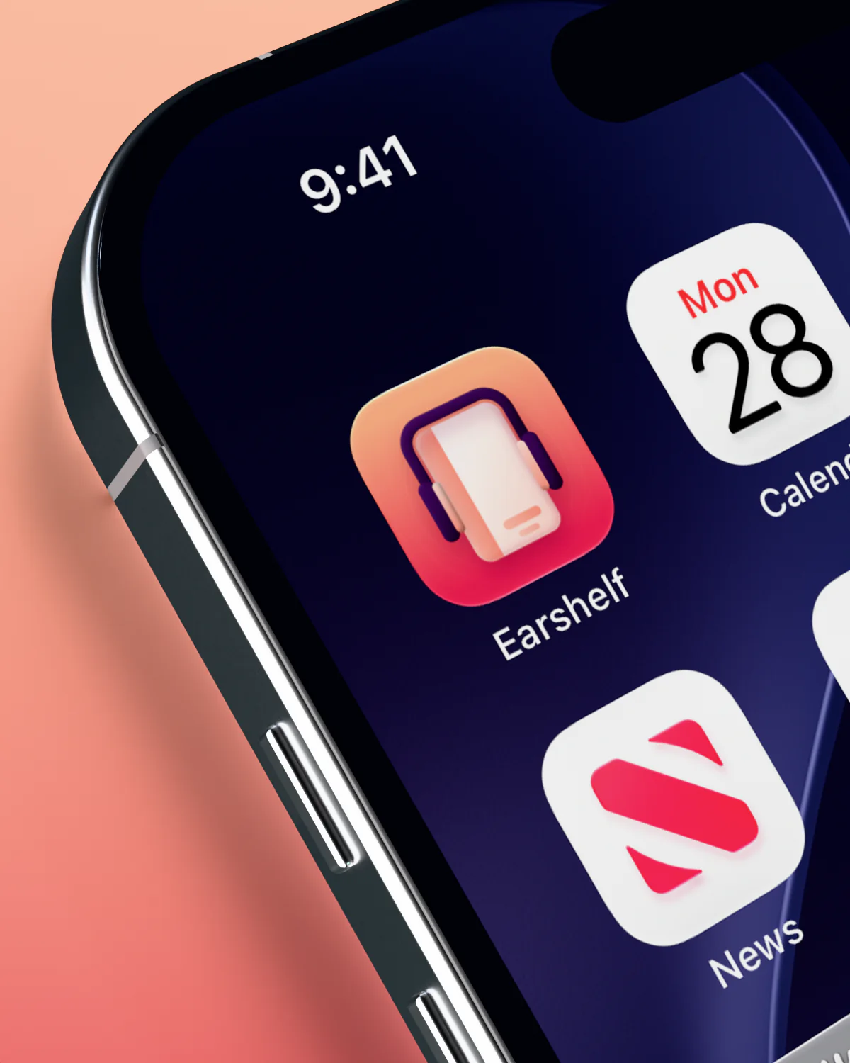 Earshelf in the first slot of an iPhone home screen