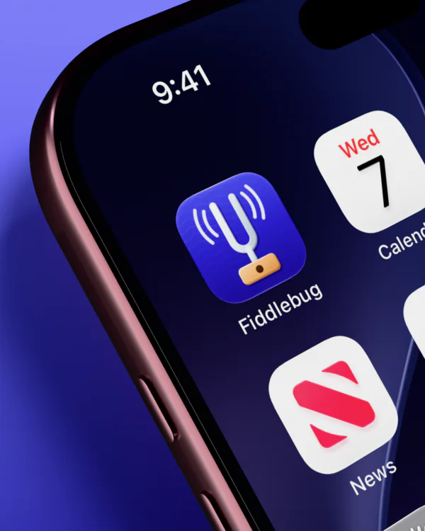 Fiddlebug on an iPhone home screen