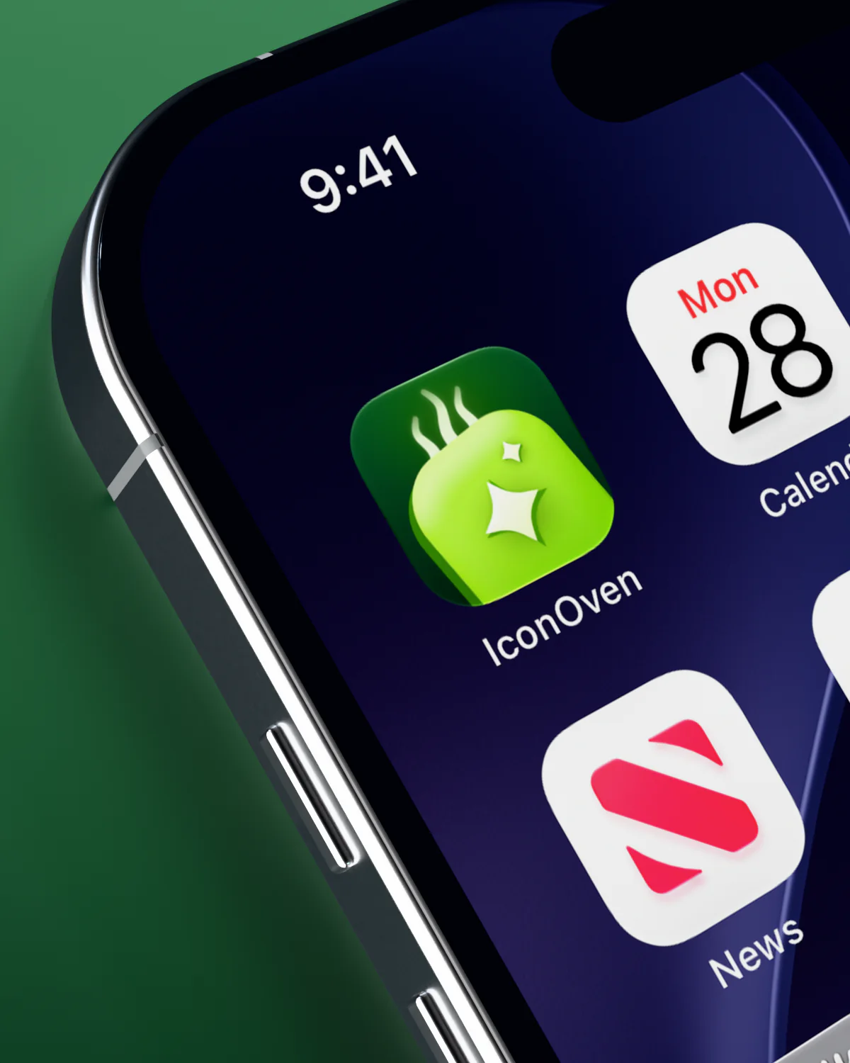 IconOven in the first slot of an iPhone home screen