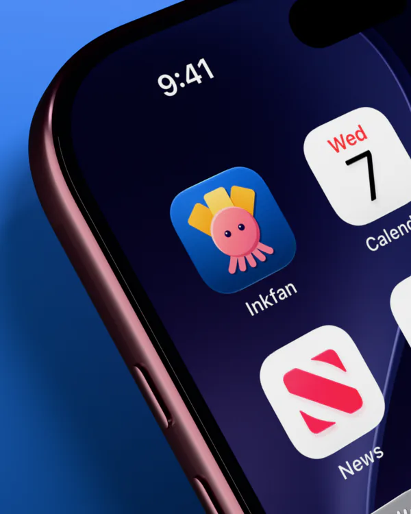 Inkfan on an iPhone home screen