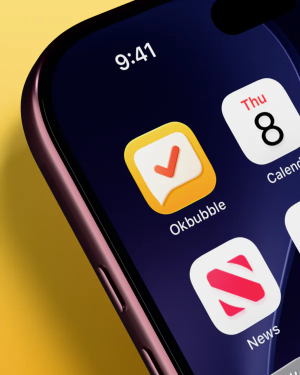 Okbubble on an iPhone home screen