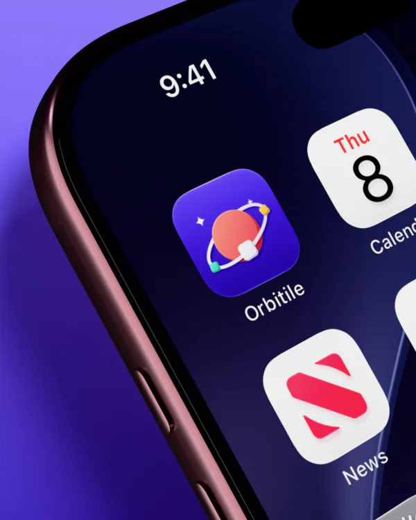 Orbitile on an iPhone home screen