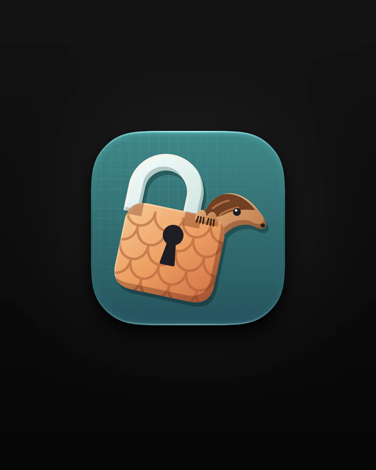 Pangolock app icon on black