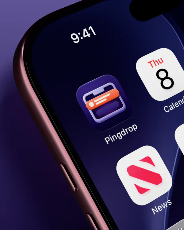 Pingdrop on an iPhone home screen