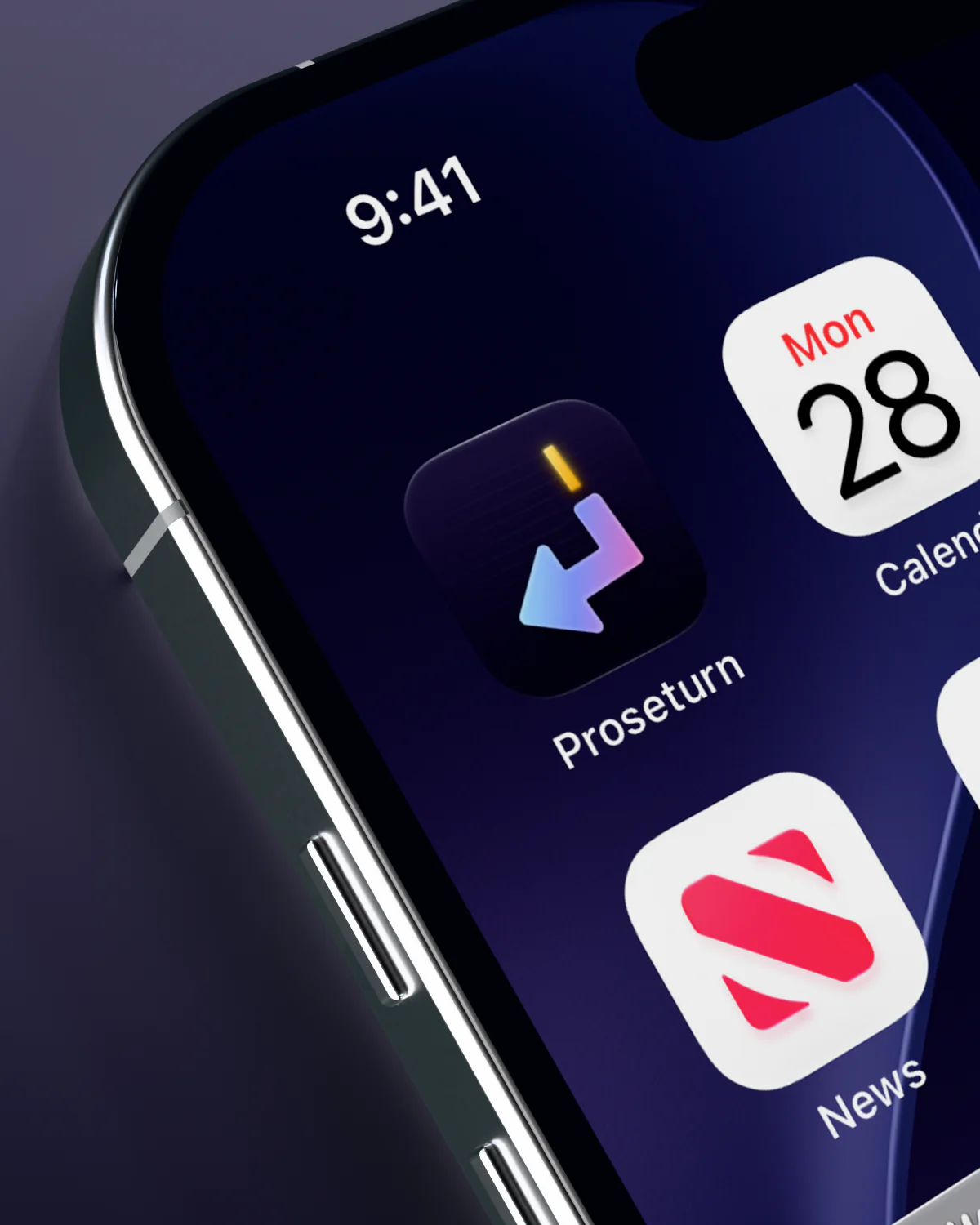 Proseturn in the first slot of an iPhone home screen