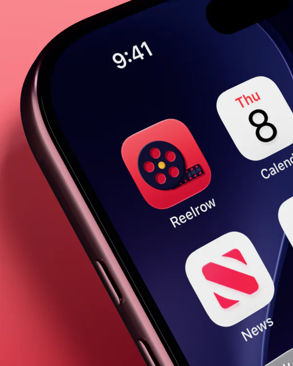 Reelrow on an iPhone home screen