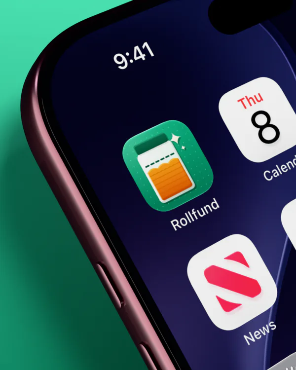 Rollfund on an iPhone home screen