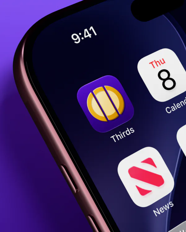 Thirds on an iPhone home screen