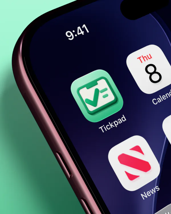 Tickpad on an iPhone home screen