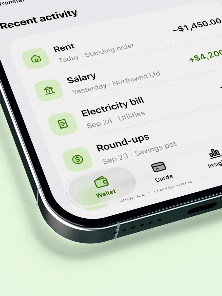 Finance app using IconOven UI icons