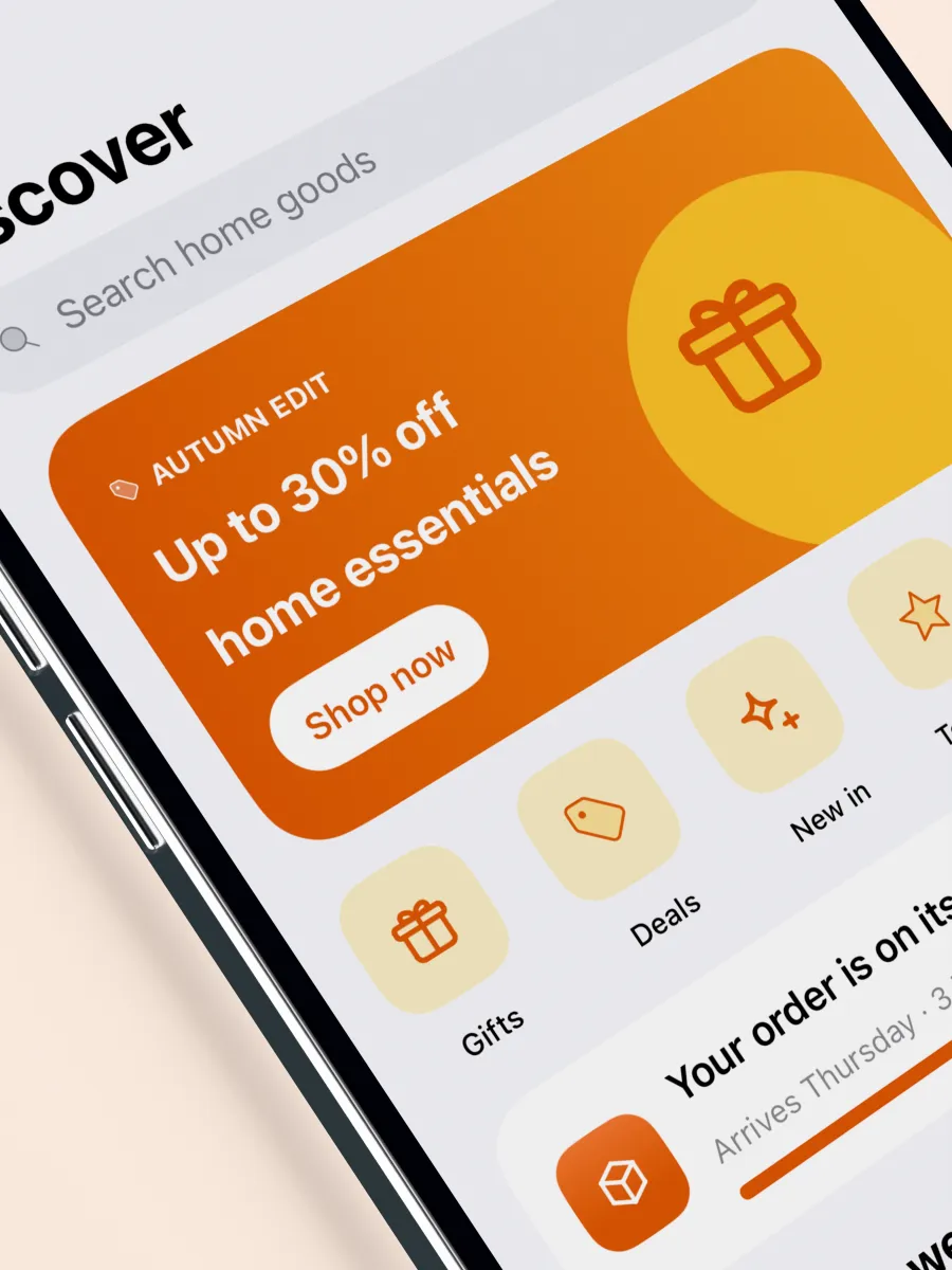Shop app using IconOven UI icons